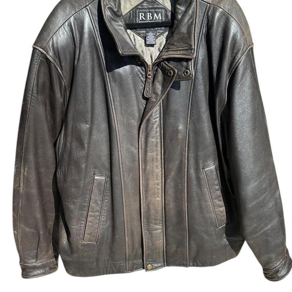 VintageLeWorld Fine Leathers Men's Black Leather Jacket Size 2x